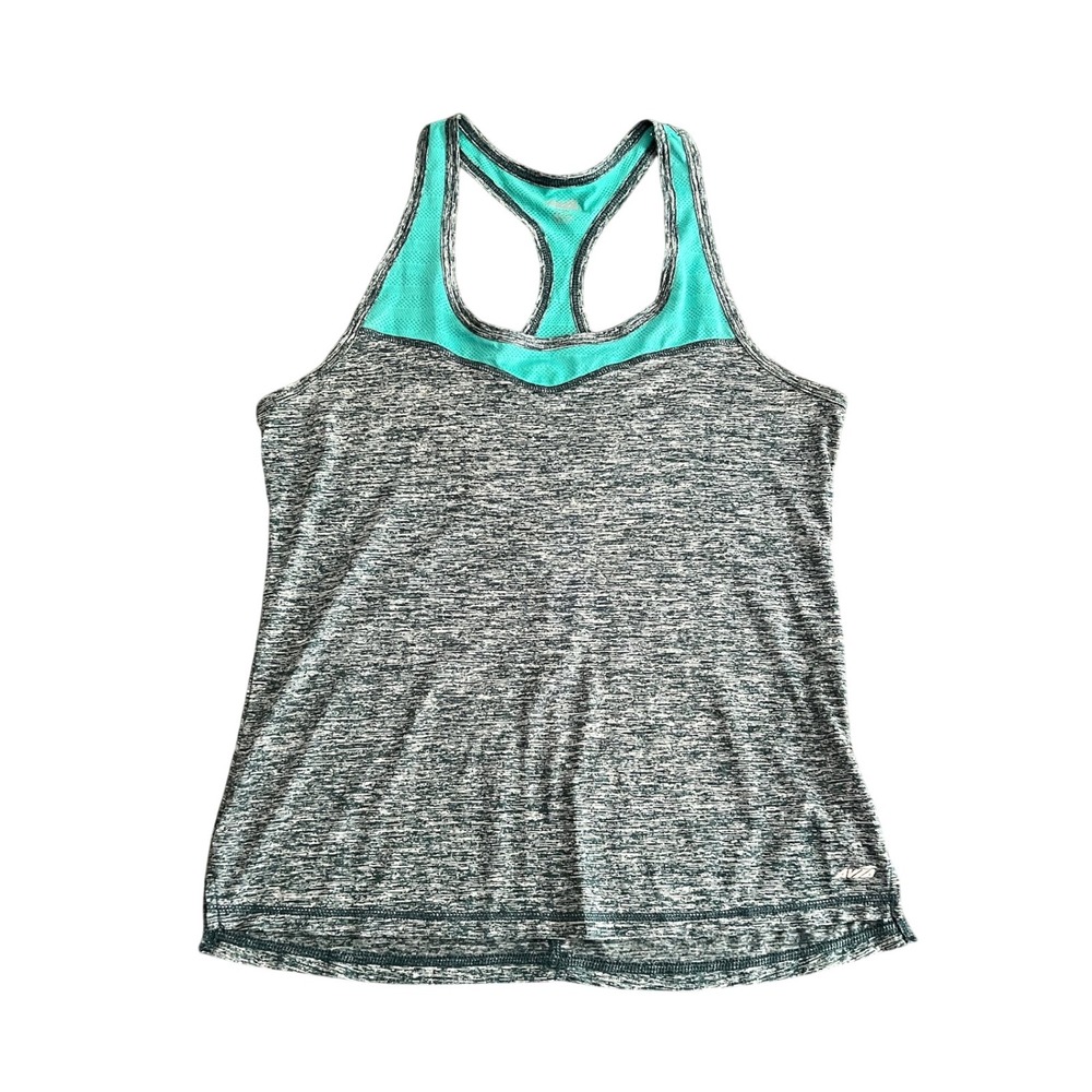 Avia Women's Medium‎ Space Dye Racerback Active Tank Top Green Teal RH2W720